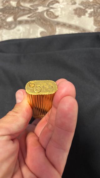 Mechero Cartier Vintage Chapado Oro con Rubí