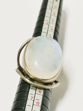 Anillo Plata 925 Piedra Luna Natural Maxi