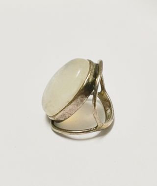 Anillo Plata 925 Piedra Luna Natural Maxi