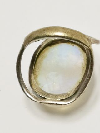Anillo Plata 925 Piedra Luna Natural Maxi