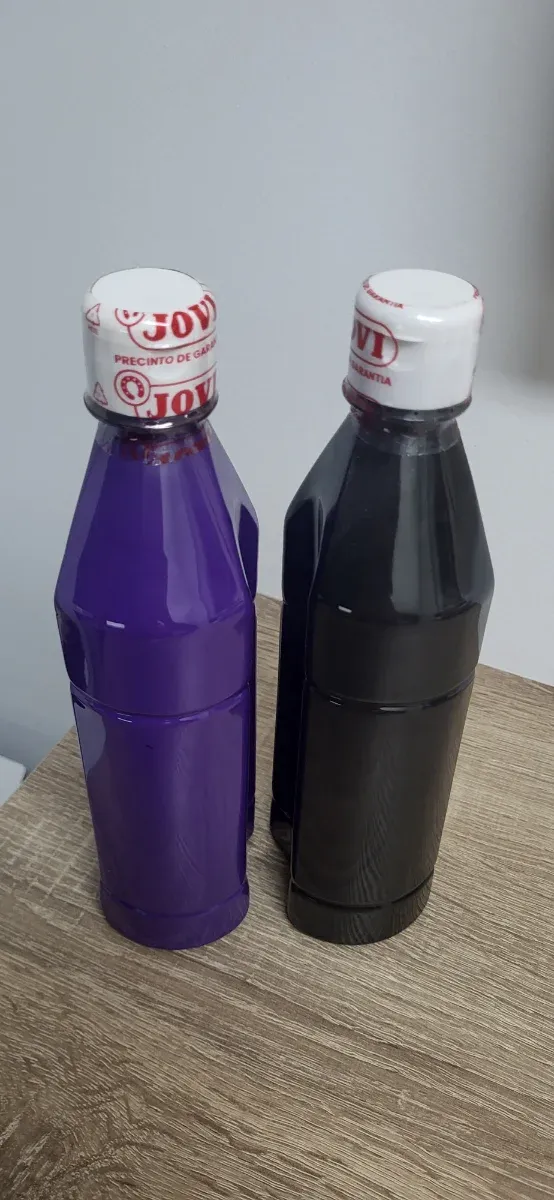 2 Botes Pintura Tempera Jovi Morado y Negro