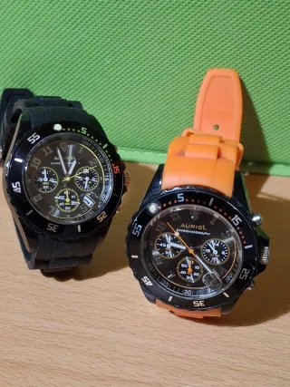 Reloj Auriol Unisex Cuarzo Negro Naranja