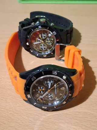 Reloj Auriol Unisex Cuarzo Negro Naranja