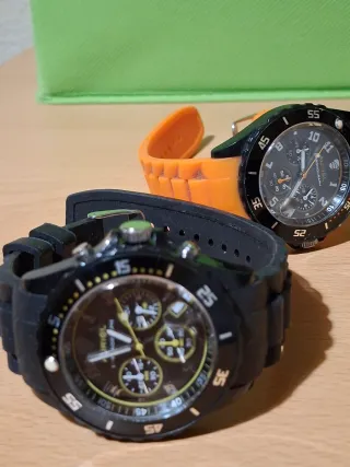 Reloj Auriol Unisex Cuarzo Negro Naranja