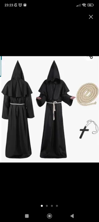 Disfraz Monje Medieval Negro 