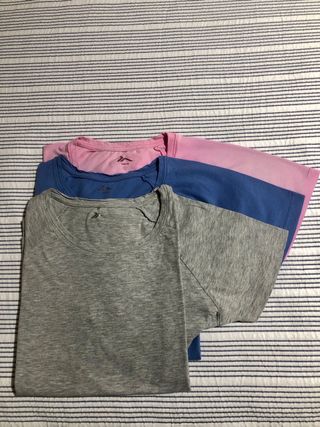 Lote 3 Camisetas Deportivas Mujer 100% Algodon 