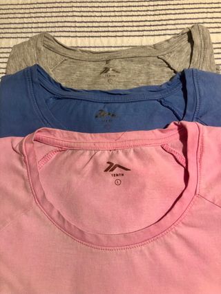 Lote 3 Camisetas Deportivas Mujer 100% Algodon 