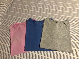 Lote 3 Camisetas Deportivas Mujer 100% Algodon 