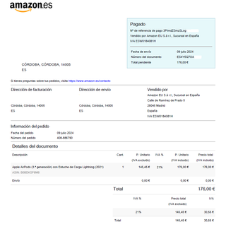 Apple AirPods 3ª Gen con Estuche Carga