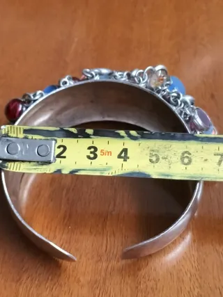 Bracciale rigido argento pietre dure multicolor