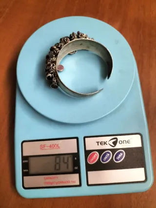 Bracciale rigido argento pietre dure multicolor