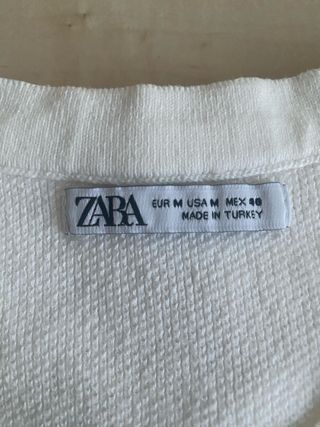Camiseta Zara Punto Blanca Talla M