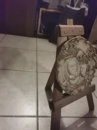 Scultura ceramica Madonna Bambino natività vintage