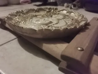 Scultura ceramica Madonna Bambino natività vintage