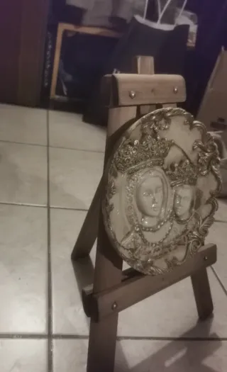 Scultura ceramica Madonna Bambino natività vintage