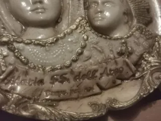 Scultura ceramica Madonna Bambino natività vintage