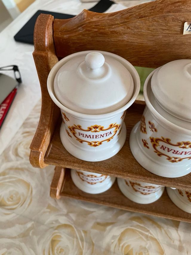 Tarros Porcelana Madera Coleccionista