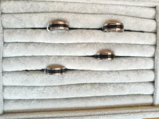 Anillos Acero Inox Hombre Negro y Plata