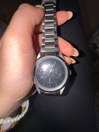 Reloj Lotus Hombre Negro y Plateado