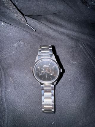 Reloj Lotus Hombre Negro y Plateado