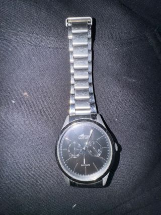 Reloj Lotus Hombre Negro y Plateado