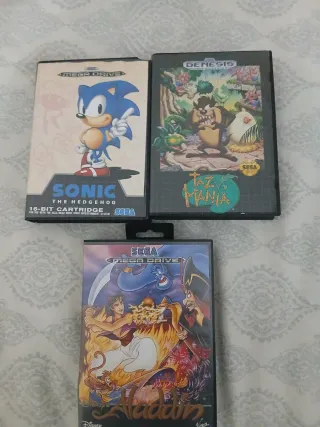 Juegos Sega Mega Drive/Genesis Sonic, Taz, Aladdin