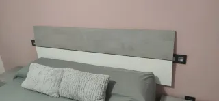 Cabecero cama 150cm gris y blanco