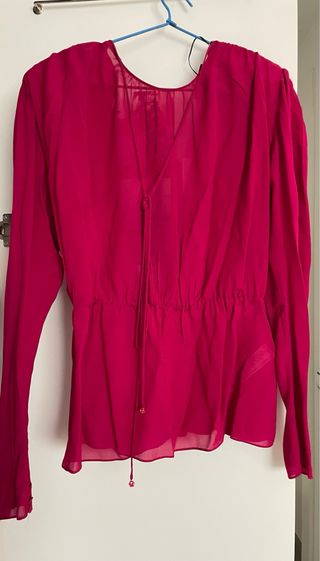 Blusa fucsia Zara manga larga