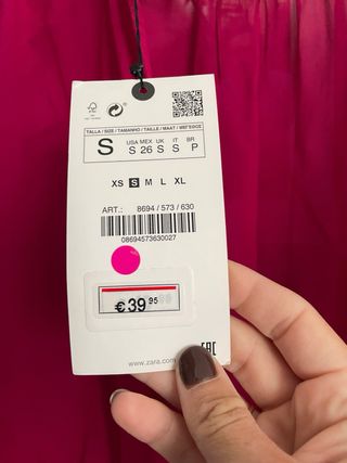 Blusa fucsia Zara manga larga