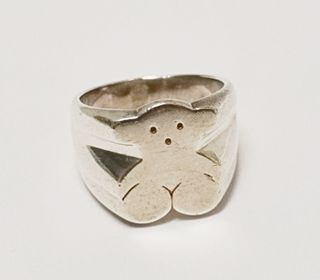 Anillo Oso Tous Plata Ley 925 Banda Ancha
