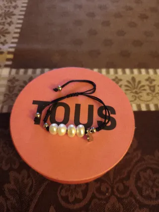 Pulsera Tous Hilo Negro Perlas