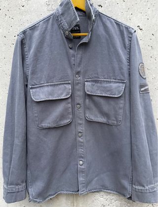 Sobrecamisa Zara Gris Talla M