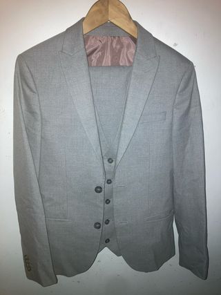Traje 3 piezas River Island Gris