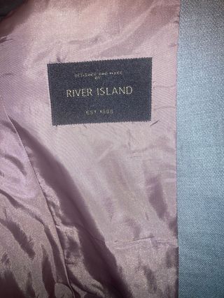 Traje 3 piezas River Island Gris