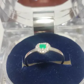 Anillo Corazón Esmeralda 