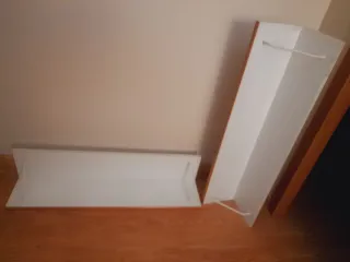 1 ripiano con bordo in pino bianco 1m