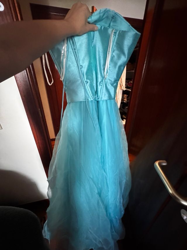 Vestido azul turquesa