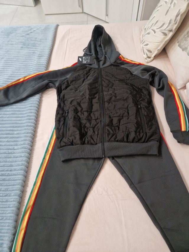 Tuta uomo grigia con interno felpato