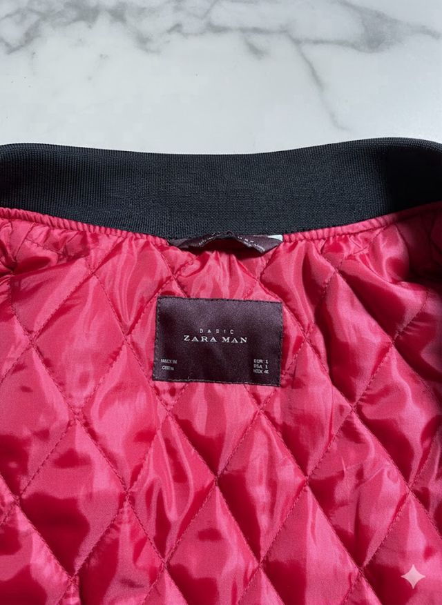 Chaqueta Bomber Zara Azul y Roja