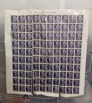 100 sellos 25 centimos Franco