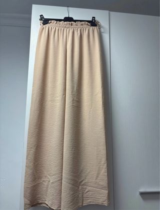 Pantalón mujer elástico beige