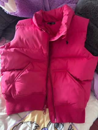 Chaleco Polo Ralph Lauren Rosa Plumas