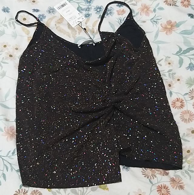 Camisa tirantes fiesta Mango