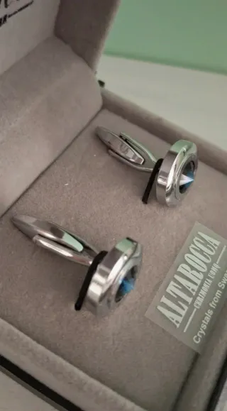 Gemelli Altarocca con Swarovski Blu Argento