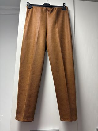 Pantalón mujer elástico marrón