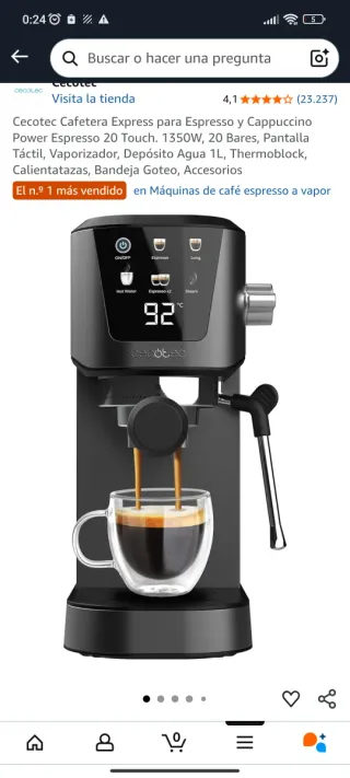 Cafetera Cecotec Power Espresso 20 Touch