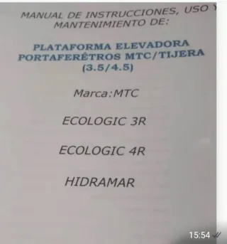 Plataforma Elevadora Tijera ( portaferetros ) 