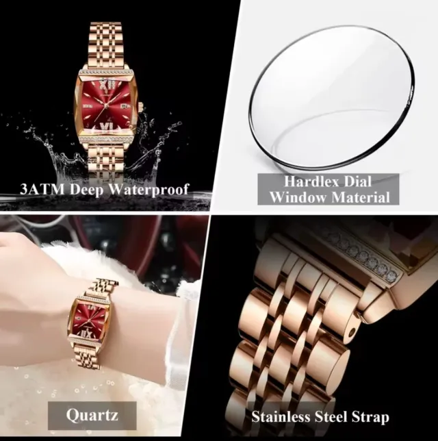 Reloj POEDAGAR Mujer Oro y Rojo