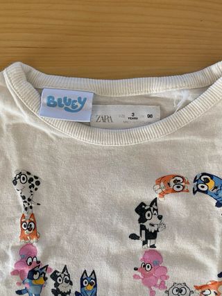 Camiseta Zara Bluey Niña Manga Larga