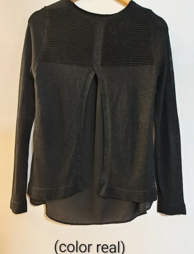 Jersey fino con camisa trasera negro